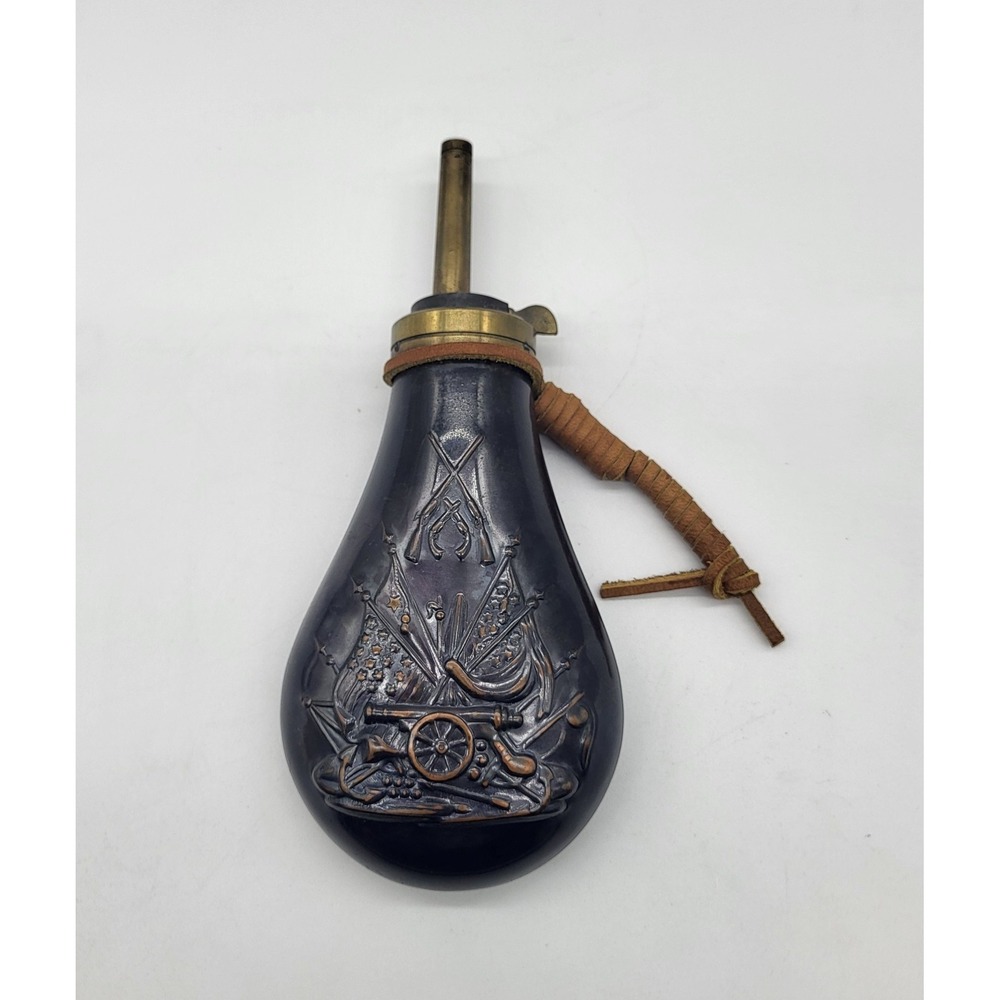 Vintage Decorative Civil War Style Gun Powder Flask For Muzzle Loading